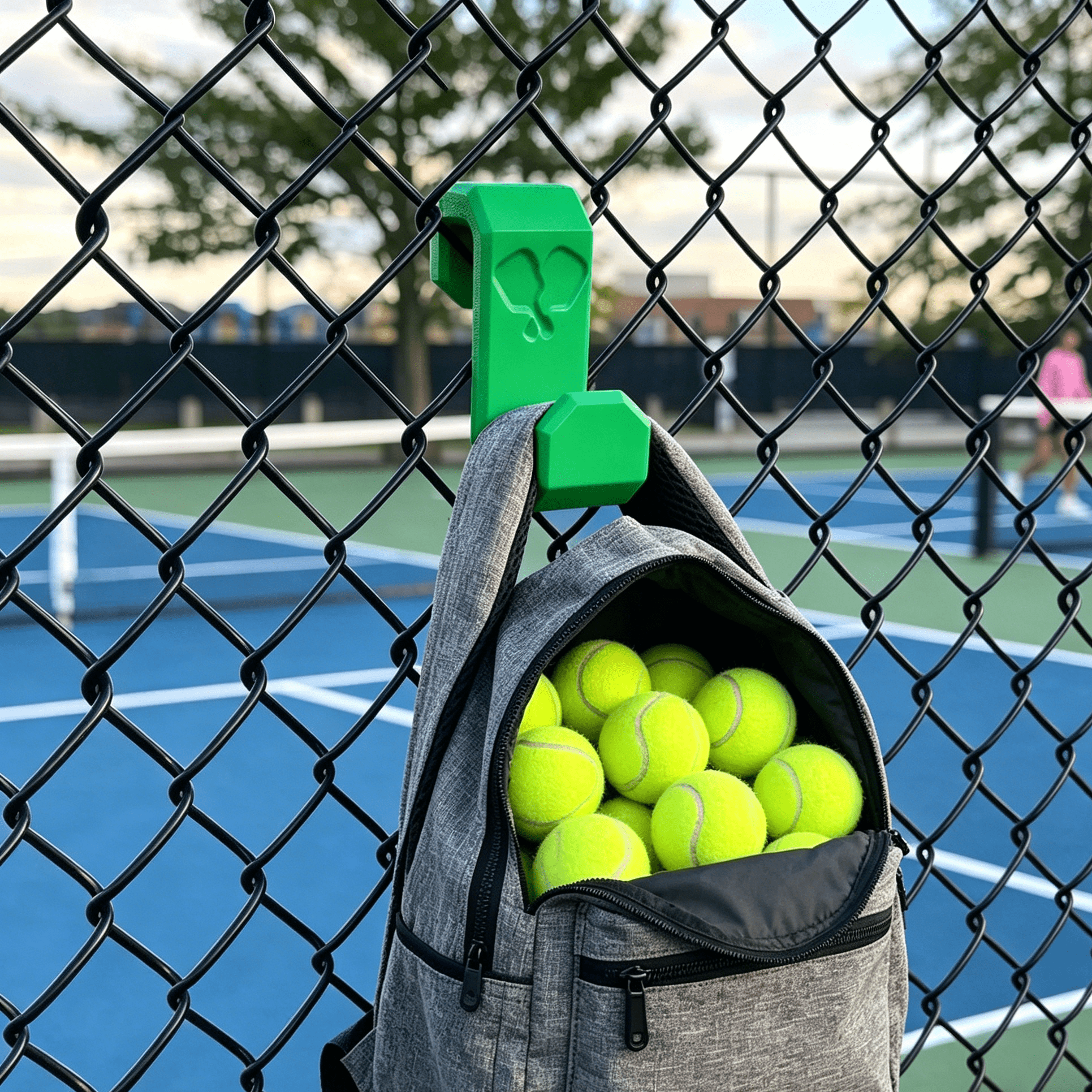 Badminton Netting - Multi-Functional No-Drill Backpack Hook, Green Tennis