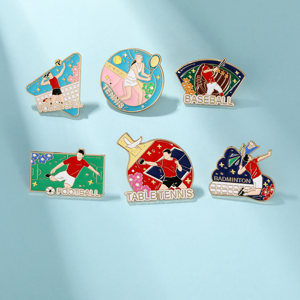 Badminton Vector - Statement Sports Theme Enamel Pins Volleyball
