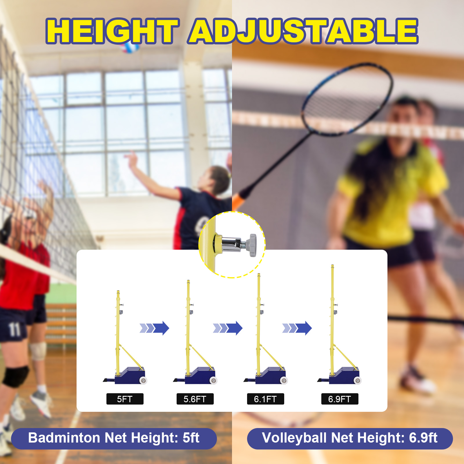 Volleyball Poles Heavy Duty Ba - Badminton Netting recensie en prijs