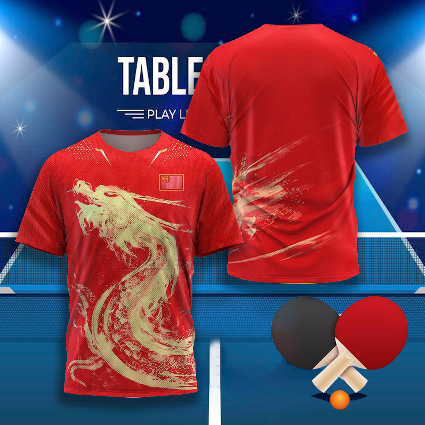 CHINA Dragon Table Tennis Grap - Badminton Vector recensie en prijs