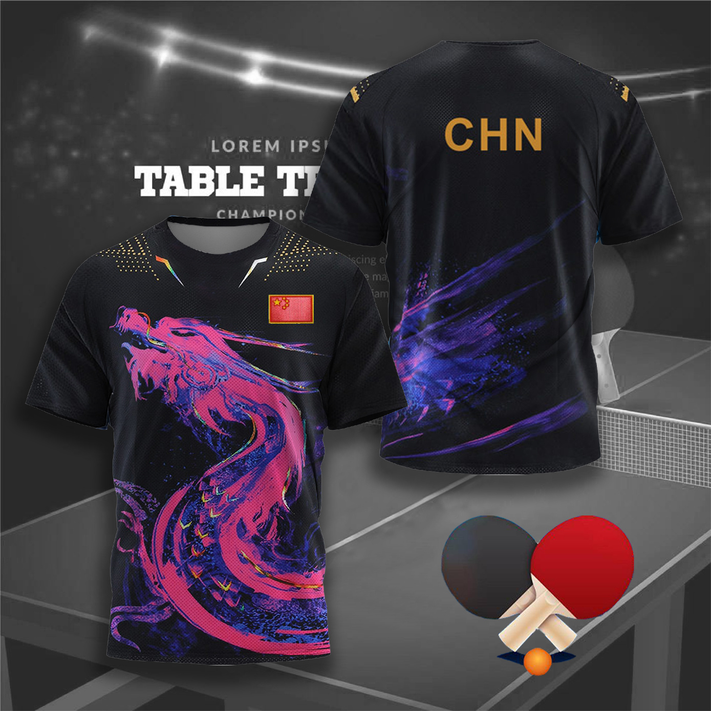 CHINA Dragon Table Tennis Grap - Badminton Vector recensie en prijs