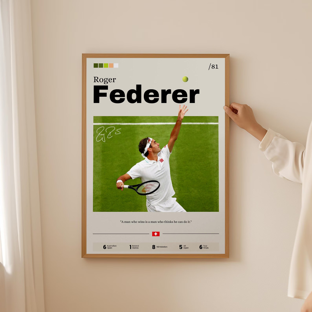 Tennis star Federer Alcaraz Po - Badminton Poster recensie en prijs