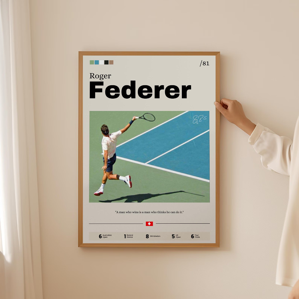 Tennis star Federer Alcaraz Po - Badminton Poster recensie en prijs
